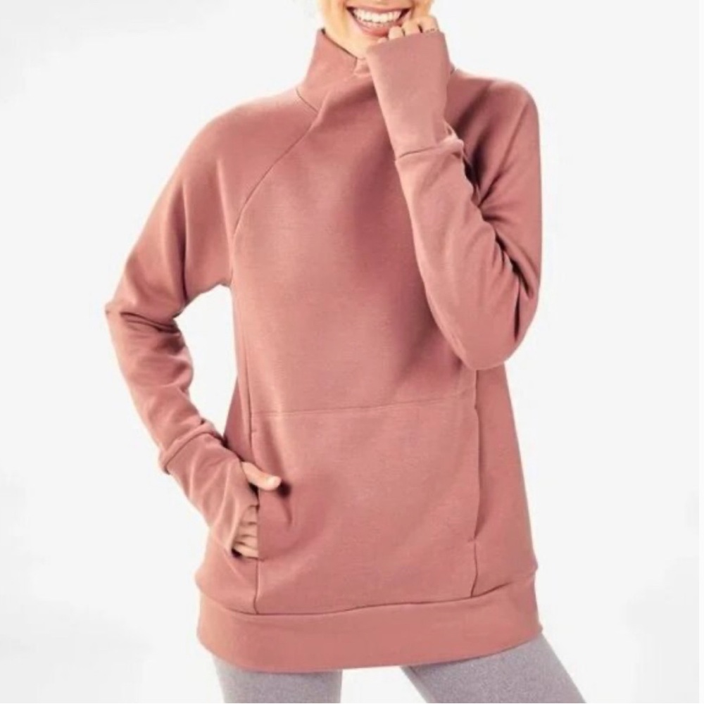 Fabletics Cozy Pink High-Neck Pullover
